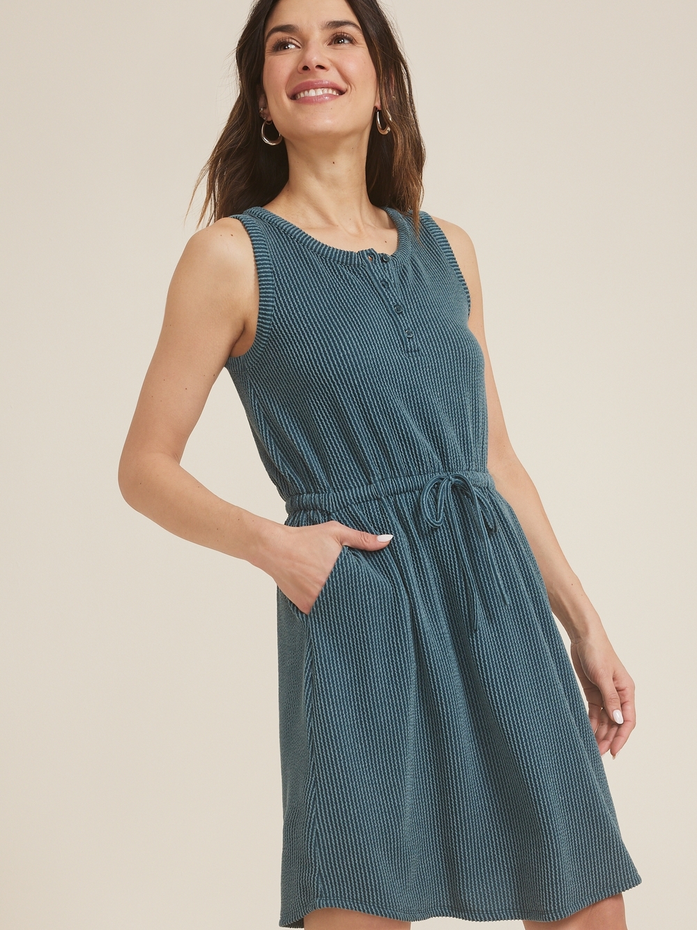 Maurices 24/7 Bare Henley Wavy Rib Dress
